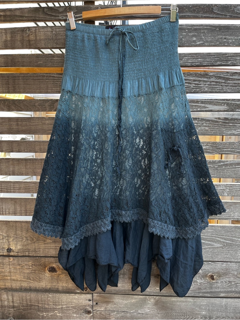 Vintage 90s Whimsigoth Pixie Point Ombre Strapless Dress/Skirt Fairycore